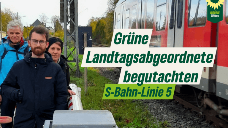 Grüne Landtagsabgeordnete begutachten S-Bahn-Linie 5